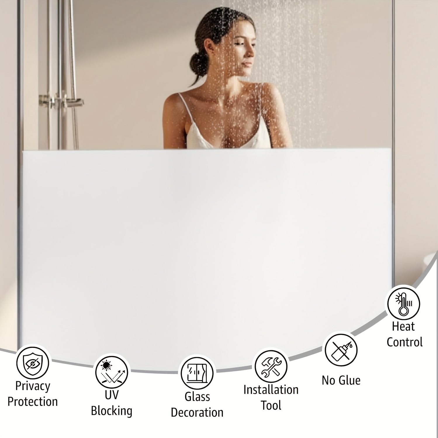 Privacy Screen Protector - Weiße, mattierte Sichtschutzfolie für Fenster, statisch