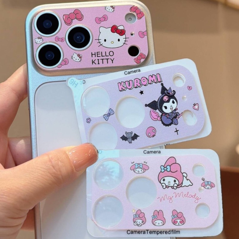 Tempered Glass Screen 9H - Sanrio Hello Kitty Kuromi Schimmerpuder Kameraobjektivschutz